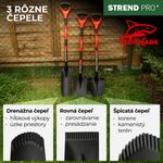Spade Strend Pro Premium RedShark, pointed, with 1150 mm wooden D-handle, 10-year warranty