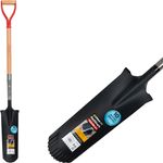 Spade Strend Pro Premium RedShark, narrow, drainage, with 1280 mm wooden D-handle, 10-year warranty