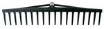 Hay Rake Longbow, 18-tine, plastic, for leaves, without handle