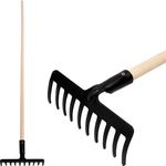 Garden rake Strend Pro Premium R-606, 10 teeth, forged, wooden handle