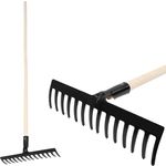 Garden Rake Strend Pro Premium R-606, 14-tine, forged, wooden handle