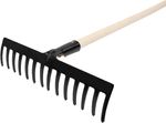 Hrable záhradné Strend Pro Premium R-606, 14 zubé, kované, drevená násada