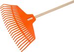 Leaf Rake Strend Pro R132, 23-tine, 42 cm, plastic, 1500 mm wooden handle, total length 163cm