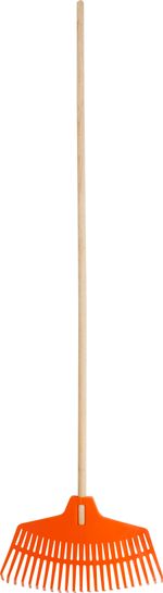 Levélgereblye Strend Pro R132, 23 fogú, 42 cm, műanyag, 1500 mm fa nyél, teljes hossz 163 cm