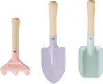 Tool Set Strend Pro, children's gardening, 3-piece, wood + steel, shovel, rake and spade
