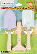 Tool Set Strend Pro, children's gardening, 3-piece, wood + steel, shovel, rake and spade
