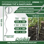 Tyč GS1 1500/6 mm, špirálová, drôtená Zn, oporná k rastlinám a paradajkám