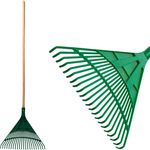 Leaf Rake Strend Pro R122.WH, 22-tine, 49 cm, fan, plastic, 1300 mm wooden handle