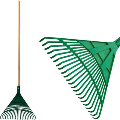Garden leaf rake PVC 24 teeth + wooden handle