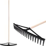 Szénagereblye Longbow, 18 fogú, műanyag, levélhez, fa nyél
