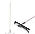 Garden Rake Strend Pro Premium R-606, 16-tine, forged, with wooden handle