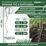 Tyč GS1 1800/6,5 mm, špirálová, drôtená Zn, oporná k rastlinám a paradajkám
