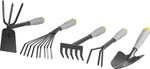 Set of garden tools for planting :
1x cultivator
1x wire cultivator
1x shovel
1x hoe
1x rake
