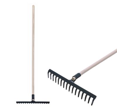 Garden rake R107SK 16 teeth wooden handle 1600mm