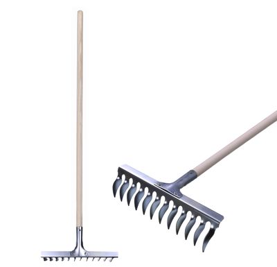 Rake R108A.WH, 12 tooth, for lawn, with handle