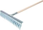 Gyepgereblye Strend Pro R108A.WH, 16 fogú, levegőztető, gyepszellőztető, fa nyél