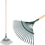 Leaf Rake Strend Pro R110.WH, 22-tine, fan, metal, wooden handle
