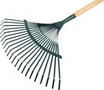 Garden leaf rake metal (lamella teeth) + wooden handle