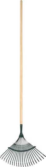 Garden leaf rake metal (lamella teeth) + wooden handle