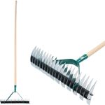 Gyepgereblye Strend Pro R151.WH, 11/21 fogú, gyomhoz levegőztető, gyepszellőztető, fa nyél