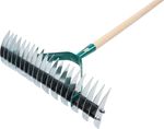 Gyepgereblye Strend Pro R151.WH, 11/21 fogú, gyomhoz levegőztető, gyepszellőztető, fa nyél