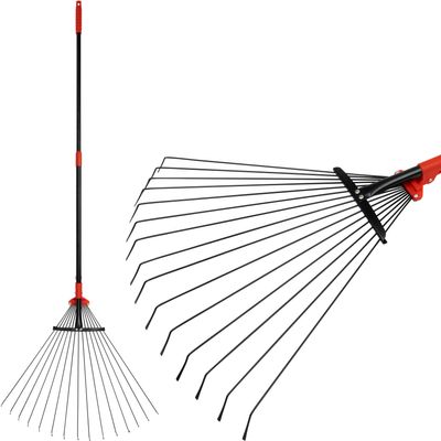 Rake R114, 15 lamellar, for leaves, wire, adjustable