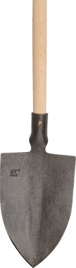 Spade Gardex, 1450 g, forged, pointed, straight wooden handle