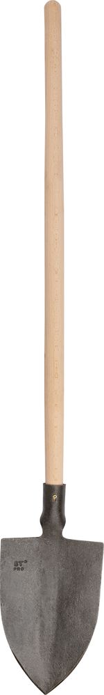 Spade Gardex, 1450 g, forged, pointed, straight wooden handle