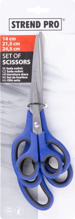 Olló HT6156, 140-215-245 mm, 3 db-os irodai olló készlet