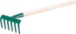 Hand Rake FED 109/550, garden, 6 tines, wooden handle
