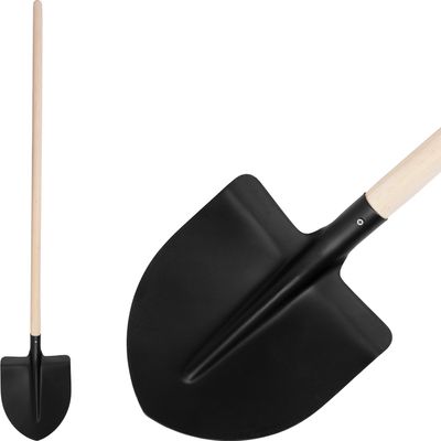 Hardened shovel pointed, black, with handle