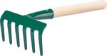 Hand Rake FED 109/250, garden, 6 tines, wooden handle