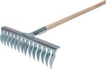 Gyepgereblye Strend Pro R108A.WH, 14 fogú, levegőztető, gyepszellőztető, fa nyél