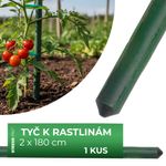 Support Rod Garden SB 20/1800 mm, steel/plastic, green, for plants and tomatoes