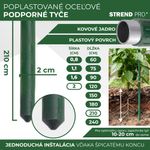 Support Rod Garden SB 20/2100 mm, steel/plastic, green, for plants and tomatoes