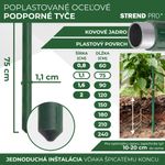 Tyč Garden SB 11/750 mm, oceľ/plast, zelená, oporná k rastlinám a paradajkám