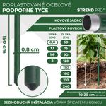 Support Rod Garden SB 8/1500 mm, steel/plastic, green, for plants and tomatoes