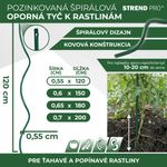 Tyč GS2 1200/5,5 mm, špirálová, drôtená, zelená, oporná k rastlinám a paradajkám