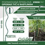 Tyč GS2 1800/6,5 mm, špirálová, drôtená, zelená, oporná k rastlinám a paradajkám