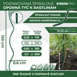 Tyč GS2 1500/6 mm, špirálová, drôtená, zelená, oporná k rastlinám a paradajkám