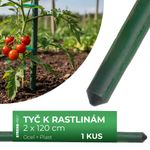 Support Rod Garden SB 20/1200 mm, steel/plastic, green, for plants and tomatoes