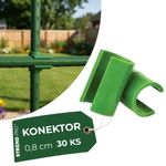 Csatlakozó SC08, 8 mm, műanyag, kerti támasztórudakhoz, csomag 30 db