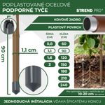 Stake Garden TY 11/900 mm, steel/plastic, brown, for plant and tomato support