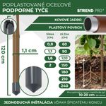 Tyč Garden TY 11/1200 mm, oceľ/plast, hnedá, oporná k rastlinám a paradajkám