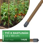 Tyč Garden TY 16/1800 mm, oceľ/plast, hnedá, oporná k rastlinám a paradajkám