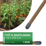 Tyč Garden TY 16/2100 mm, oceľ/plast, hnedá, oporná k rastlinám a paradajkám