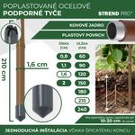 Tyč Garden TY 16/2100 mm, oceľ/plast, hnedá, oporná k rastlinám a paradajkám