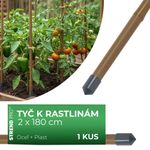 Tyč Garden TY 20/1800 mm, oceľ/plast, hnedá, oporná k rastlinám a paradajkám