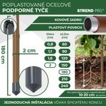 Tyč Garden TY 20/1800 mm, oceľ/plast, hnedá, oporná k rastlinám a paradajkám