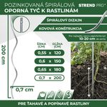 Tyč GS1 2000/7 mm, špirálová, drôtená Zn, oporná k rastlinám a paradajkám